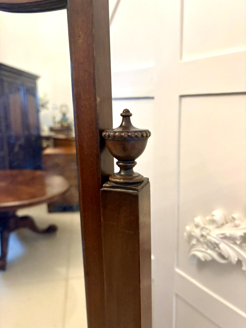 Attractive Antique Edwardian Quality Carved Mahogany Cheval Mirror - Image 2